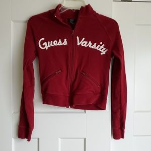 Women's Guess Zip-Up Varsity Jacket Small Petite